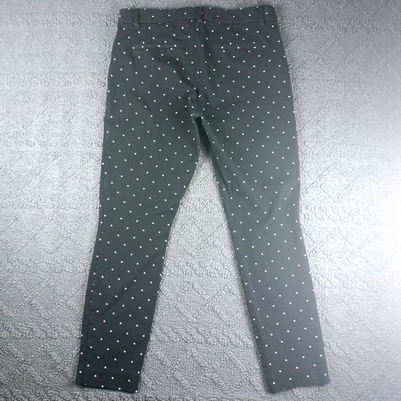 Gap Signature Skinny Ankle Pants Womens 8 Black Polka Dot Stretch Trousers - Picture 7 of 7